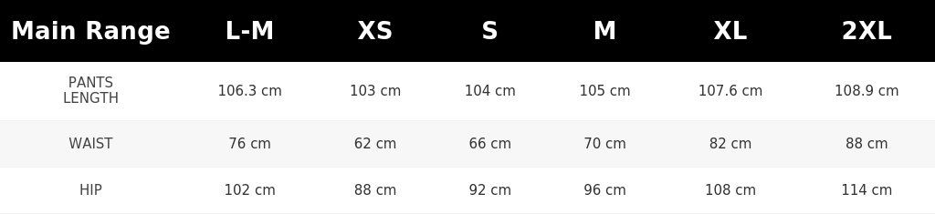 SIZE GUIDE