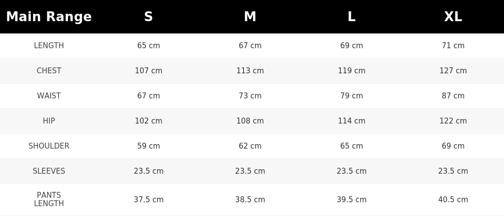 SIZE GUIDE